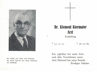 Dr. Klement Kiermaier Dr. Klement Kiermaier
